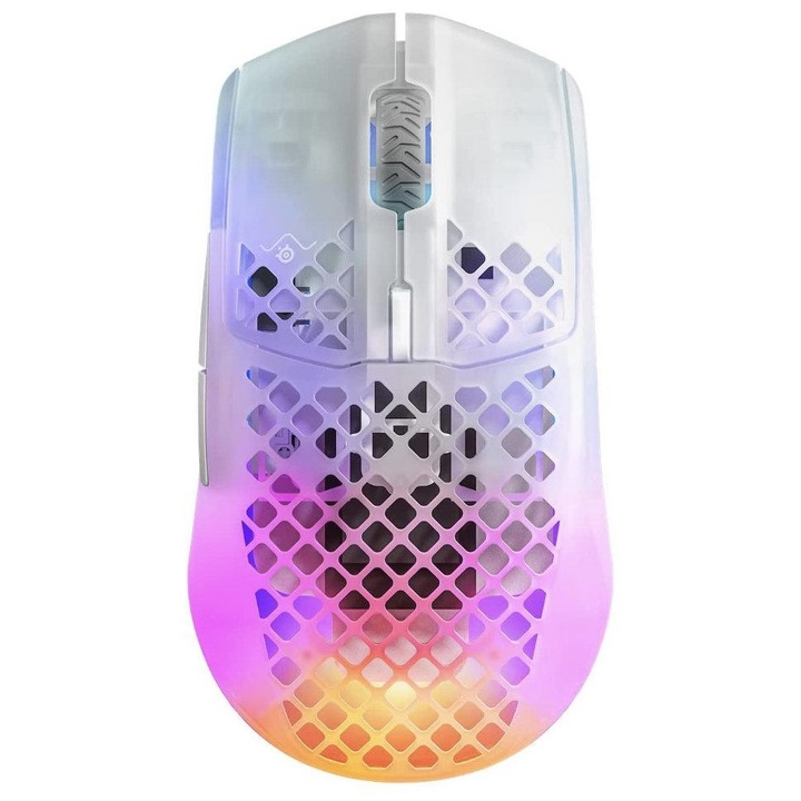 Безжична геймърска мишка SteelSeries Aerox 3, Бял, Bluetooth
