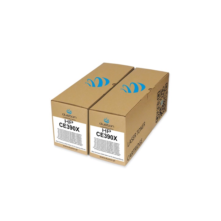 Set 2 cartus toner CE390X, Duston, Compatibil HP M602 M603 M4555, Negru, 24000 pagini