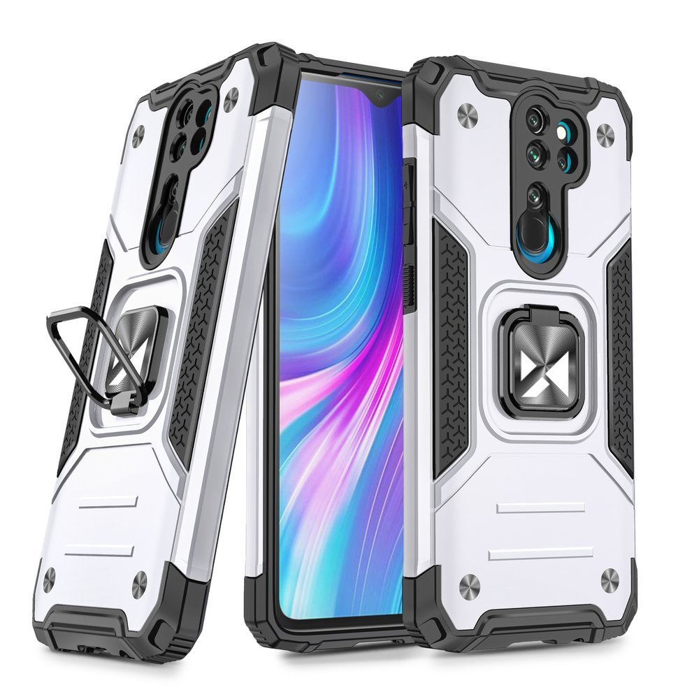 Husa de protectie pentru Xiaomi Redmi Note 8 Pro, Wozinsky, PC/TPU, Negru/Argintiu