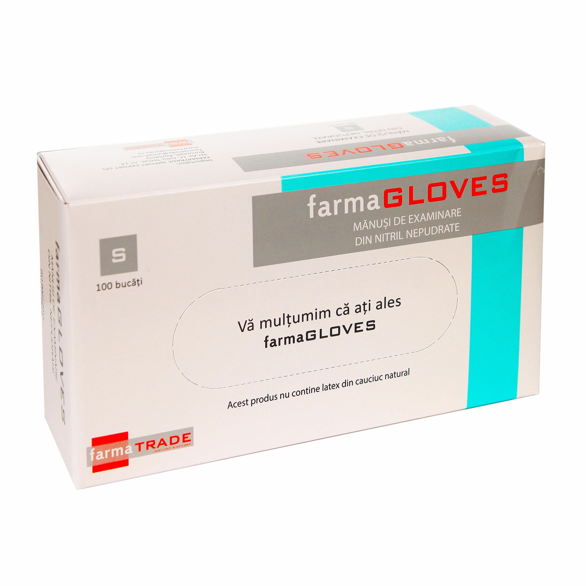 Set 100 buc Manusi Medicale Nitril Nepudrate Albastre Marime S