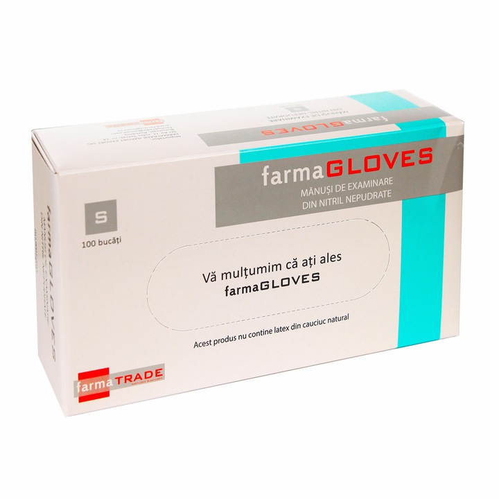 Set 100 buc Manusi Medicale Nitril Nepudrate Albastre Marime S