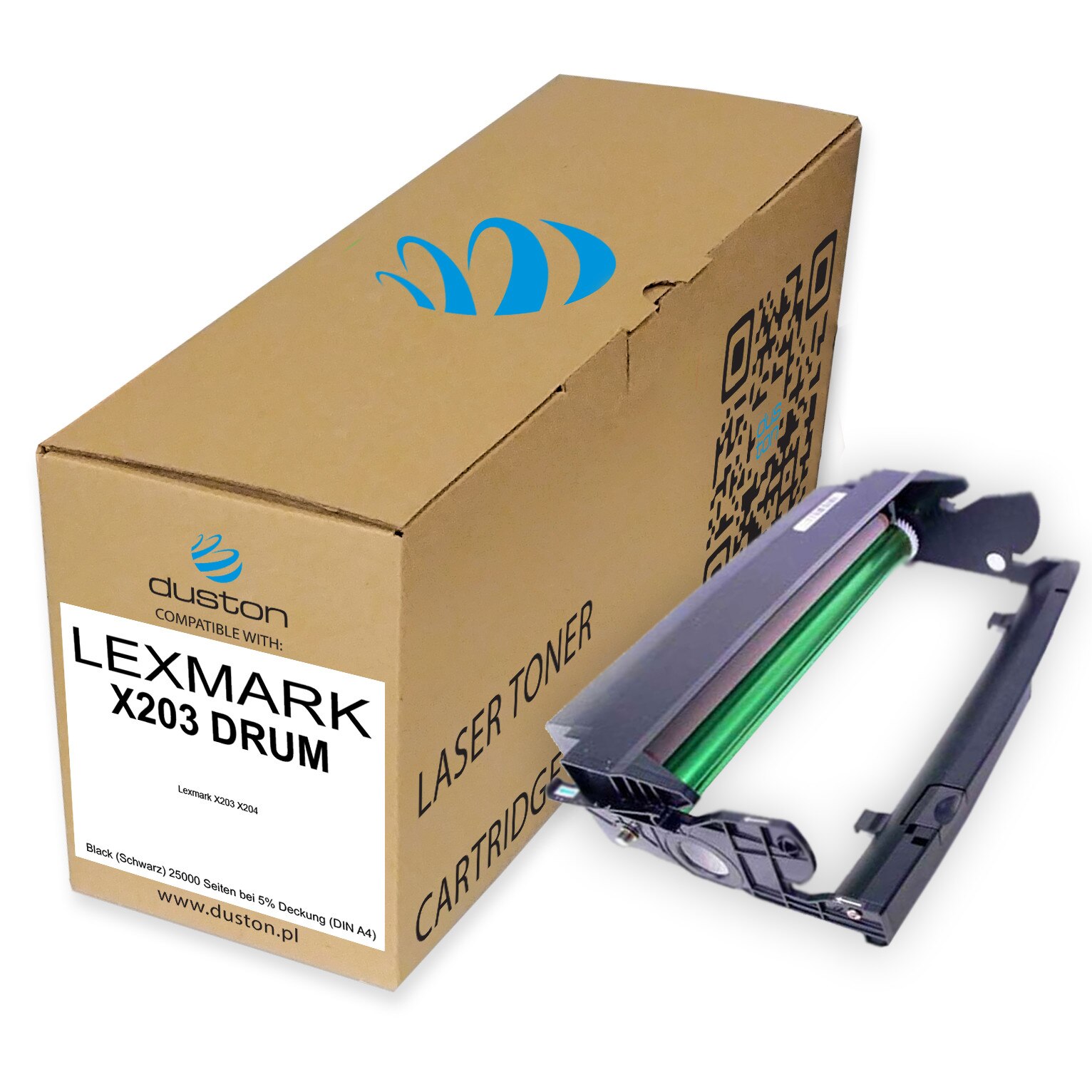 Set 5 cartuse toner X203H22G, Duston, Negru, compatibile cu Lexmark