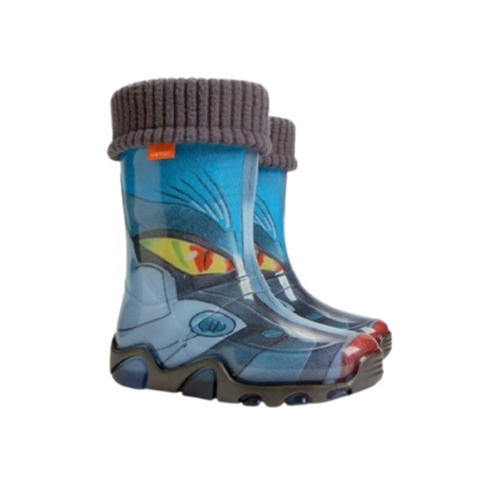 Cizme de cauciuc, din PVC, dragon albastru