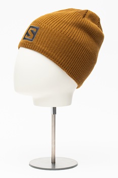 Salomon, Caciula unisex cu aspect striat pentru ski, Maro caramel Salomon, Caciula unisex cu aspect striat pentru ski, Maro caramel