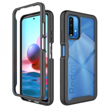Husa Xiaomi Redmi 9T, Pachet 360 Husa + Folie, Techsuit - Negru Husa Xiaomi Redmi 9T, Pachet 360 Husa + Folie, Techsuit - Negru