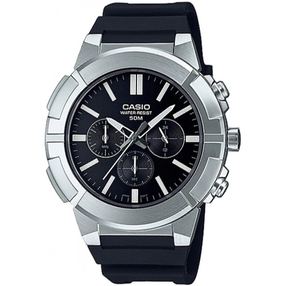 Ceas barbatesc Casio Negro DRESS MTP-E500-1AVDF Cronograf