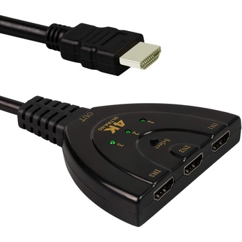 Switch HDMI 3 in 1, Full HD 4K 1080P, negru Switch HDMI 3 in 1, Full HD 4K 1080P, negru