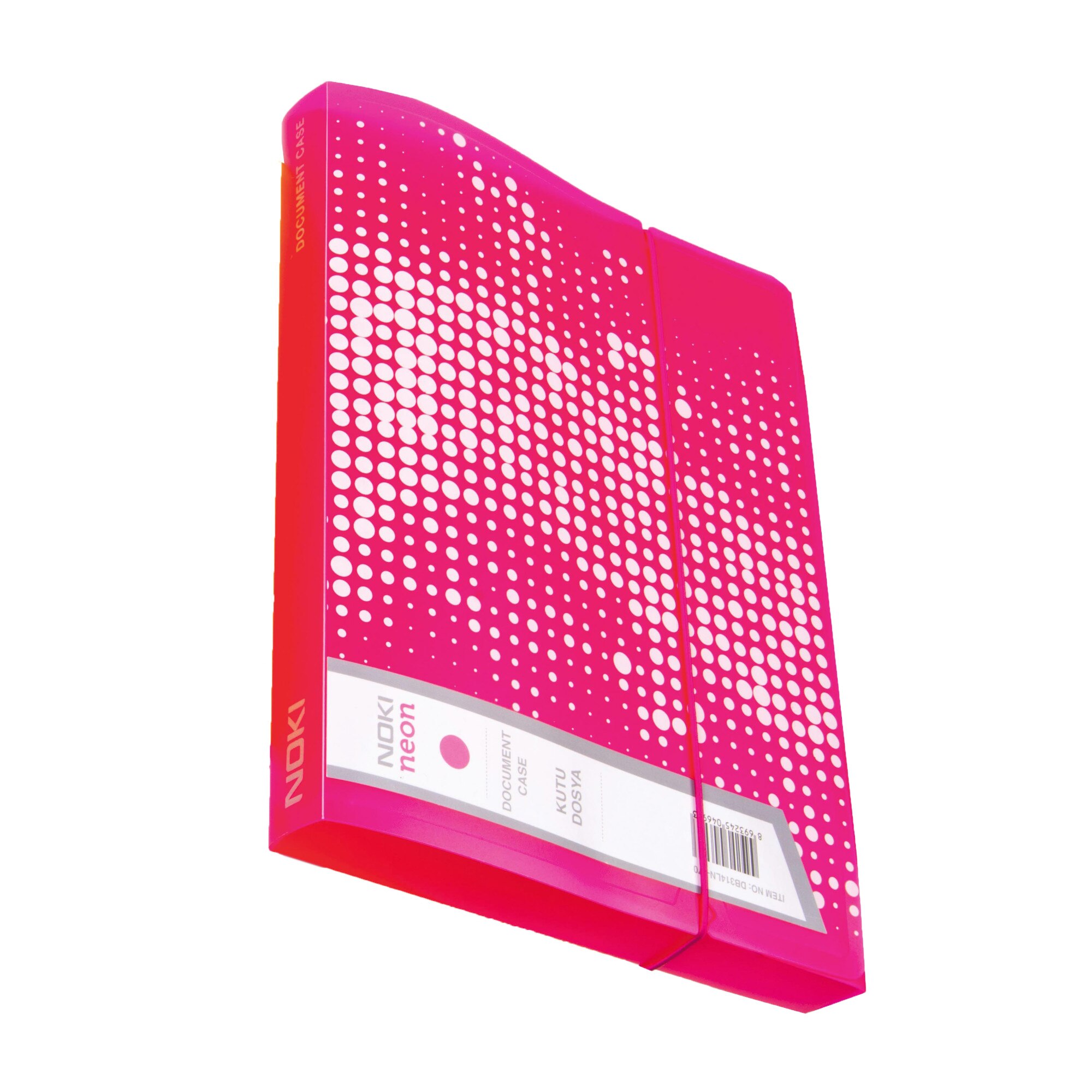 Mapa din Plastic A4 cu Elastic si Burduf Noki, Roz Neon