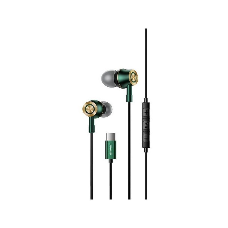 Casti Handsfree Stereo Usams Cu Mufa Type-C, Ep-43, Verde