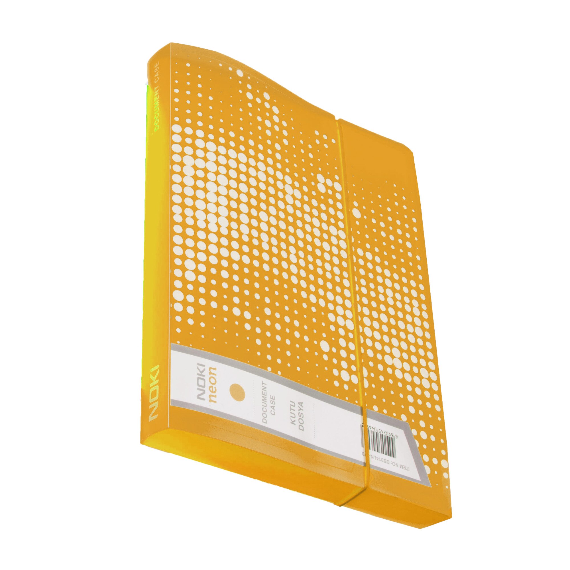 Mapa din Plastic A4 cu Elastic si Burduf Noki, Portocaliu Neon