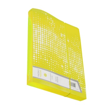 Mapa din Plastic A4 cu Elastic si Burduf Noki, Galben Neon Mapa din Plastic A4 cu Elastic si Burduf Noki, Galben Neon