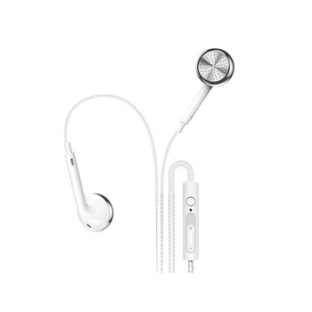 Casti Handsfree Stereo Usams Jack 3.5mm Ep-20, Albe Casti Handsfree Stereo Usams Jack 3.5mm Ep-20, Albe