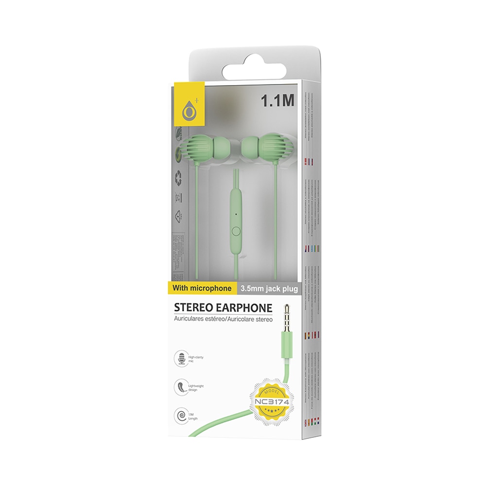 Casti cu fir 1Tech One Plus NC3174, mufa de 3,5 mm, microfon tip C, Albastru