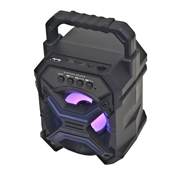 Boxa Portabila CH-V301, 3 inci, Baterie reincarcabila, Bluetooth, radio FM, USB, player card micro SD, Negru/Albastru Boxa Portabila CH-V301, 3 inci, Baterie reincarcabila, Bluetooth, radio FM, USB, player card micro SD, Negru/Albastru