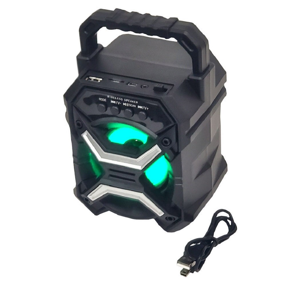 Boxa Portabila CH-V301, 3 inci, Baterie reincarcabila, Bluetooth, radio FM, USB, player card micro SD, Negru/Аrgintie