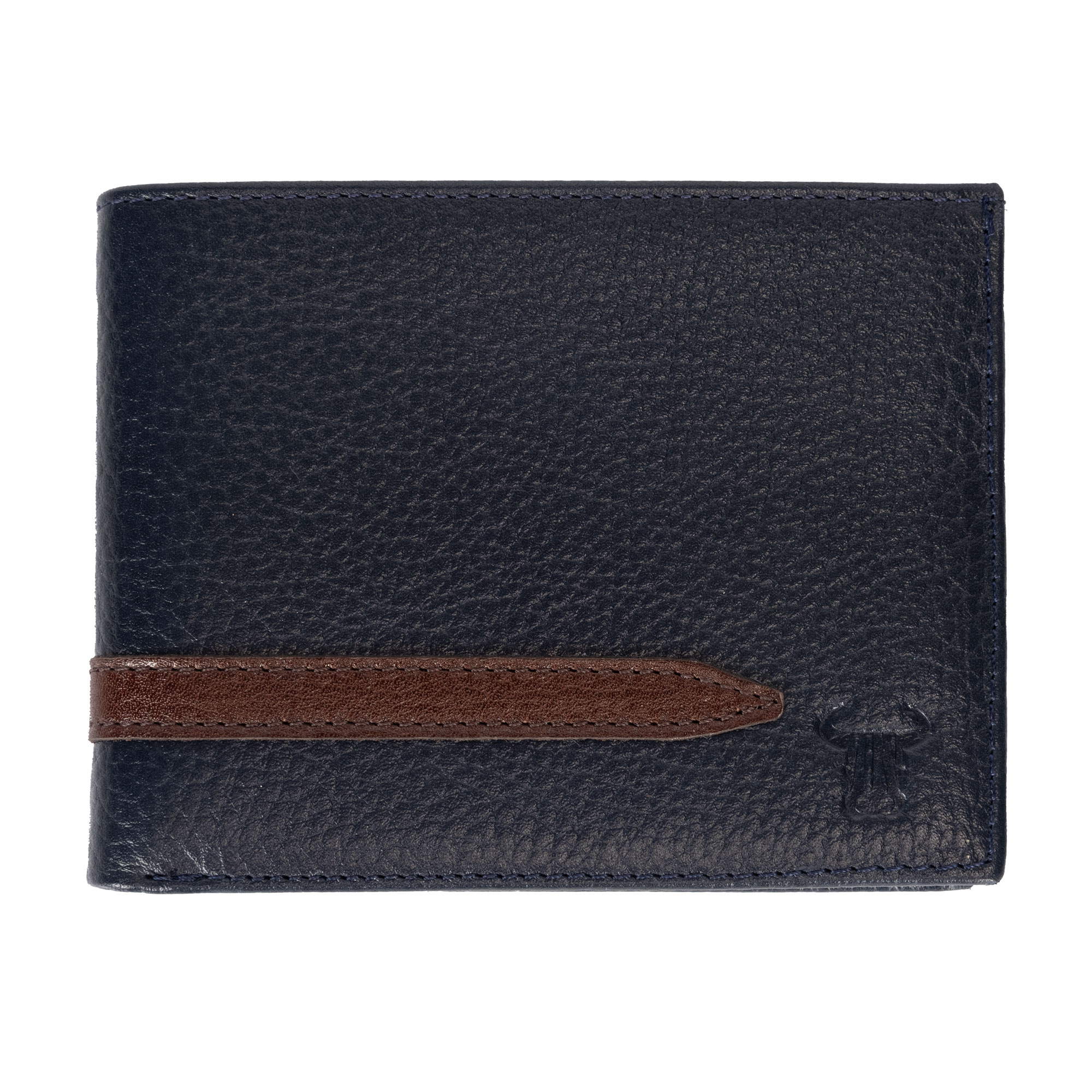 Portofel piele barbati ,Toro Nero, Attila blue-coffee