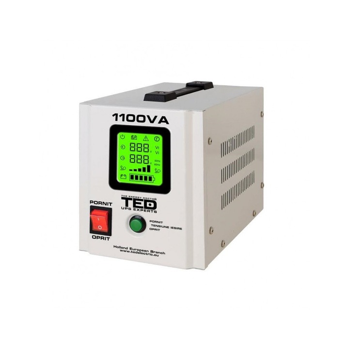 UPS 1100VA / 700W runtime extins utilizeaza un acumulator (neinclus) TED UPS Expert TED000323