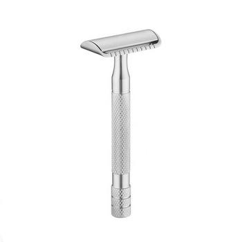 Aparat de ras Classic Safety Razor Techstar® SR2, Aliaj de Zinc, Cu Lame De Rezerva, Reutilizabil, Ecologic, Argintiu Aparat de ras Classic Safety Razor Techstar® SR2, Aliaj de Zinc, Cu Lame De Rezerva, Reutilizabil, Ecologic, Argintiu