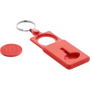 Breloc dreptunghi cu moneda pentru carucior,rosu, Dalimag Breloc dreptunghi cu moneda pentru carucior,rosu, Dalimag