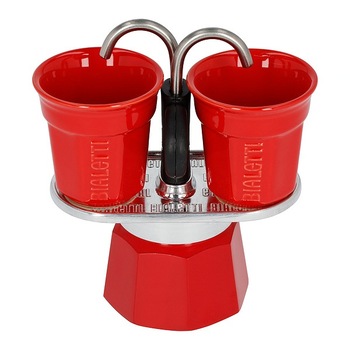 Espressor Mini Express, Bialetti, Aluminiu, 2 cani (2tz), Rosu Espressor Mini Express, Bialetti, Aluminiu, 2 cani (2tz), Rosu