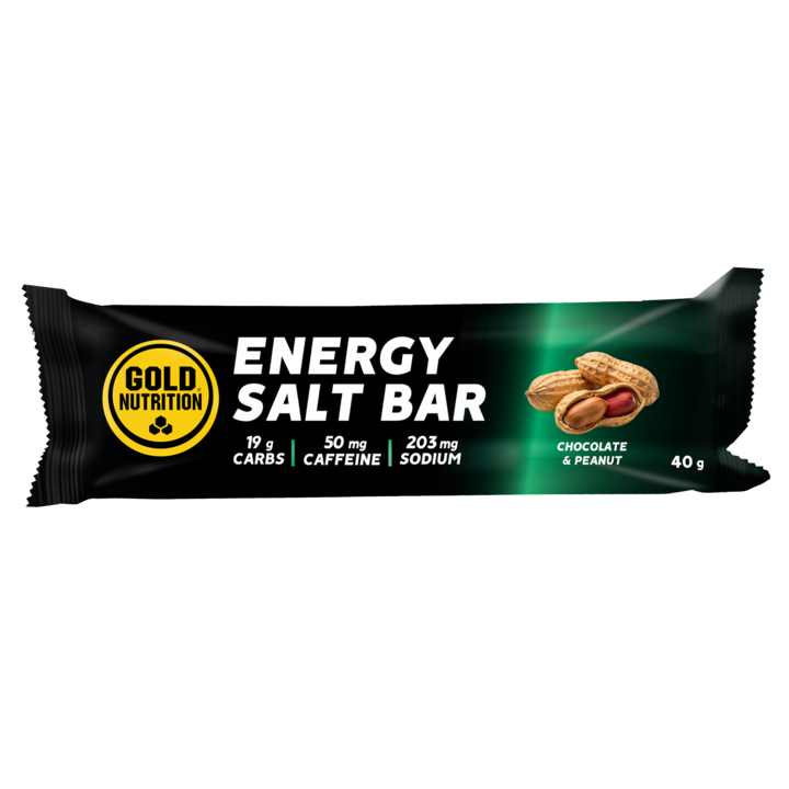 Baton energizant, GoldNutrition Total Energy Salt Bar, ciocolata si alune, 40 g