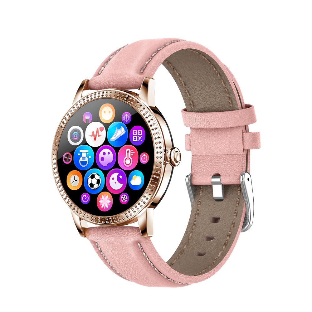 Ceas inteligent, SmartWatch cu Bluetooth, BPM, MMHG, Alarma, Calorii, Acces camera foto, Notificari S359 Roz