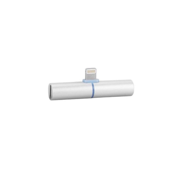 Adaptor iPhone/iPad, 3,5 mm jack, Lightning, casti si charger, Splitter, Silver