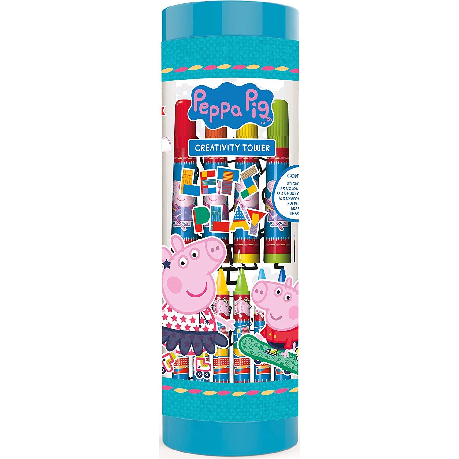 Set de desen Peppa Pig, Creativity Tube, 37 piese