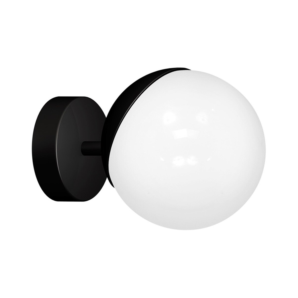 Aplica GLOBE Klausen, 1xE14, Metal, Sticla, Negru, Alb, IP20