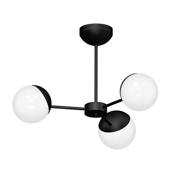 Lustra GLOBE Klausen, 3xE14, Metal, Sticla, Negru, Alb, IP20 Lustra GLOBE Klausen, 3xE14, Metal, Sticla, Negru, Alb, IP20