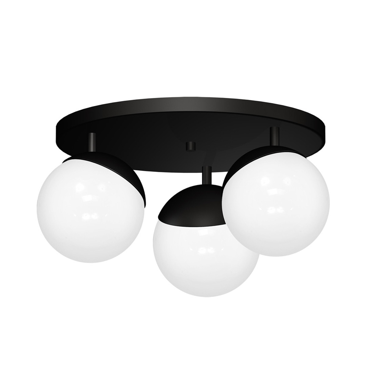 Plafoniera GLOBE Klausen, 3xE14, Metal, Sticla, Negru, Alb, IP20