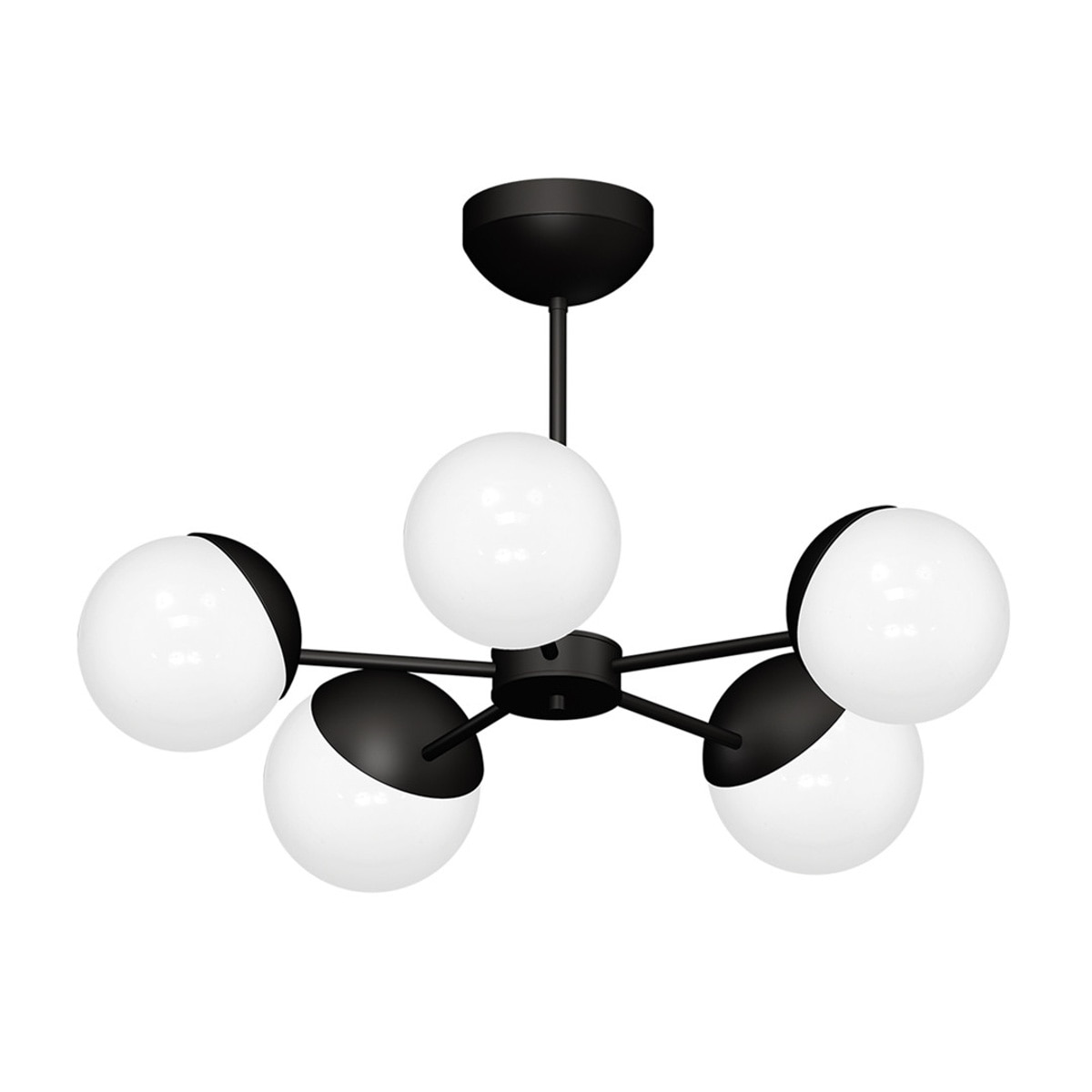 Lustra GLOBE Klausen, 5xE14, Metal, Sticla, Negru, Alb, IP20