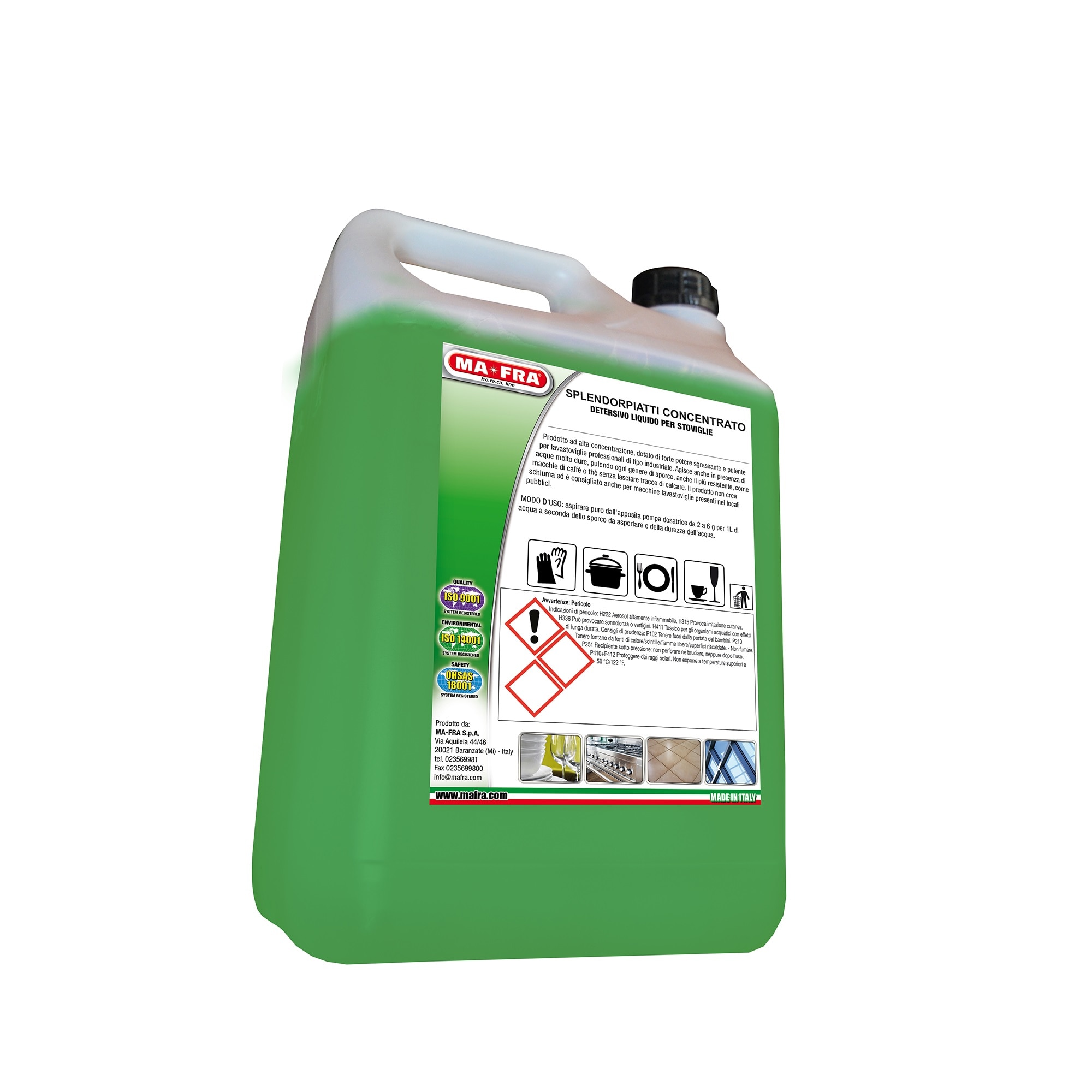 Detergent de vase pentru spalare manuala cu actiune dermoprotectiva, MA-FRA Splendorpiatti Concentrato, 5 l