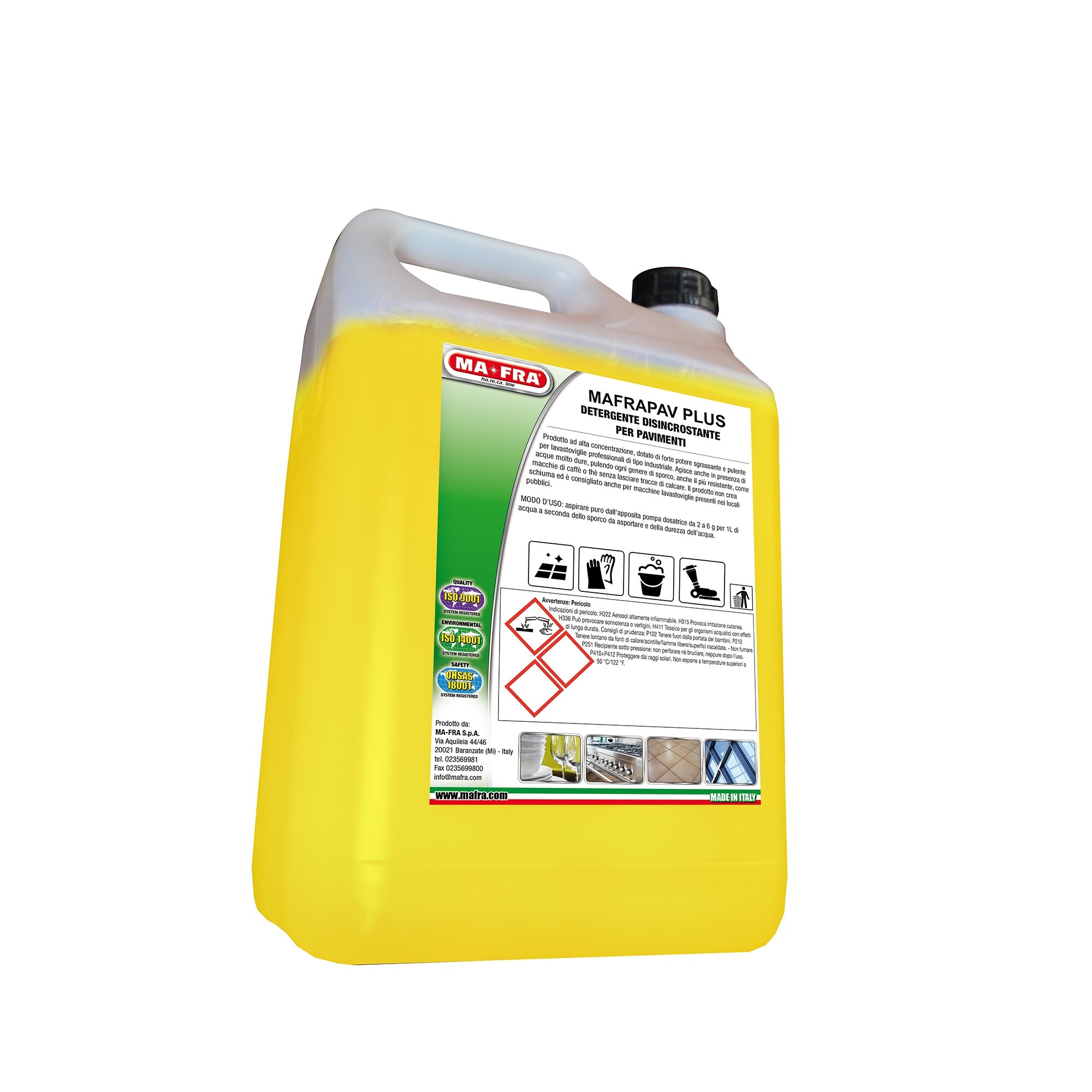 Detergent profesional pardoseli pentru spalari grele, MA-FRA Mafrapav Plus, 5 l