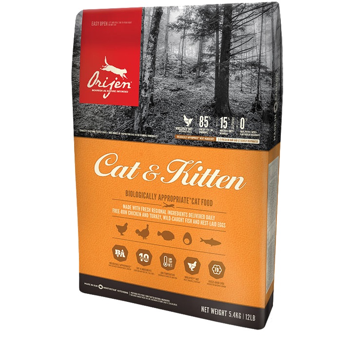 Суха храна за котки, Orijen Kitten, 5.4 кг