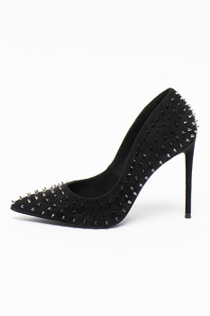 Steve Madden, Pantofi cu tinte Vala, Negru/Argintiu, 37 Steve Madden, Pantofi cu tinte Vala, Negru/Argintiu, 37