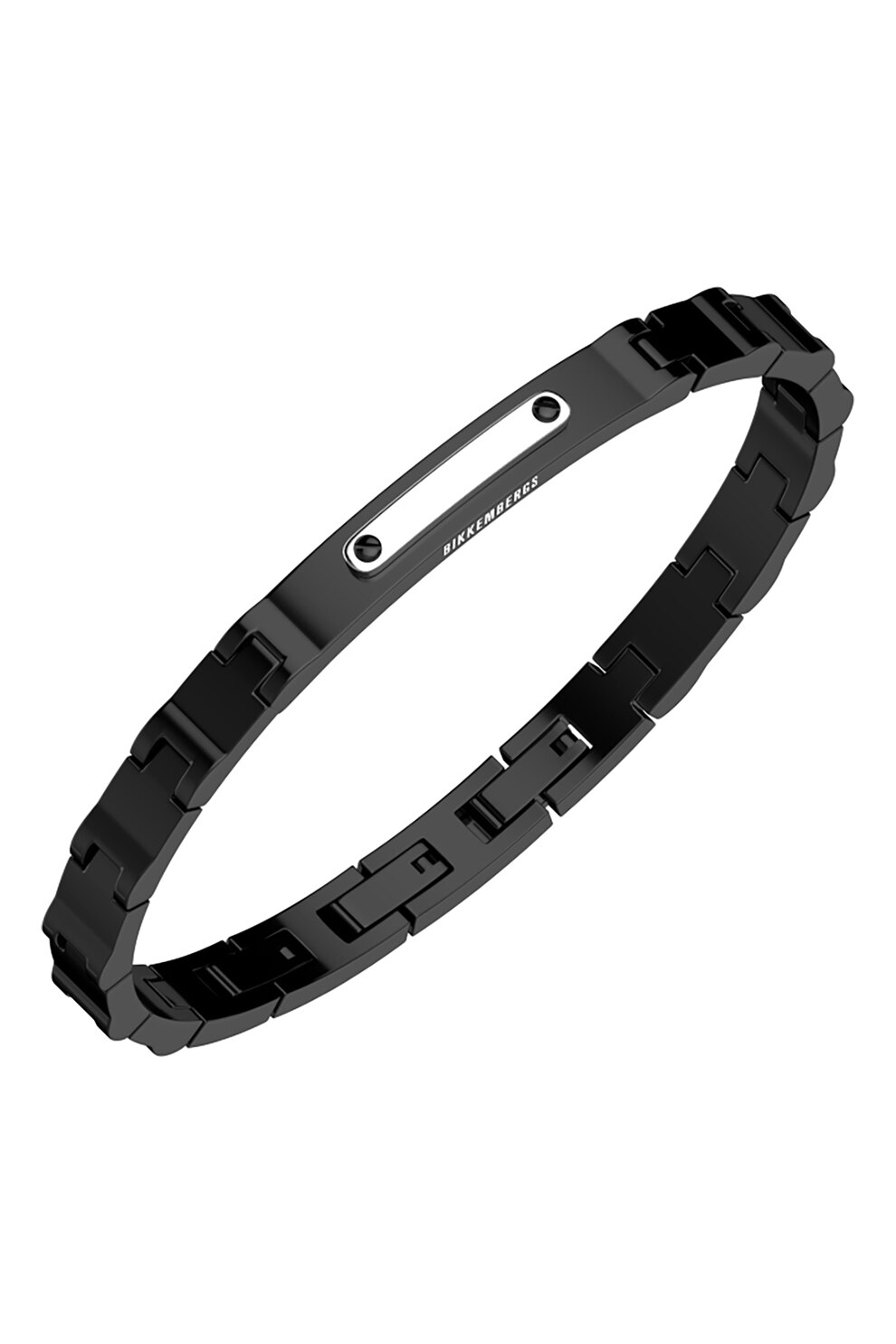 Bikkembergs, Bratara de otel inoxidabil, Negru, Argintiu