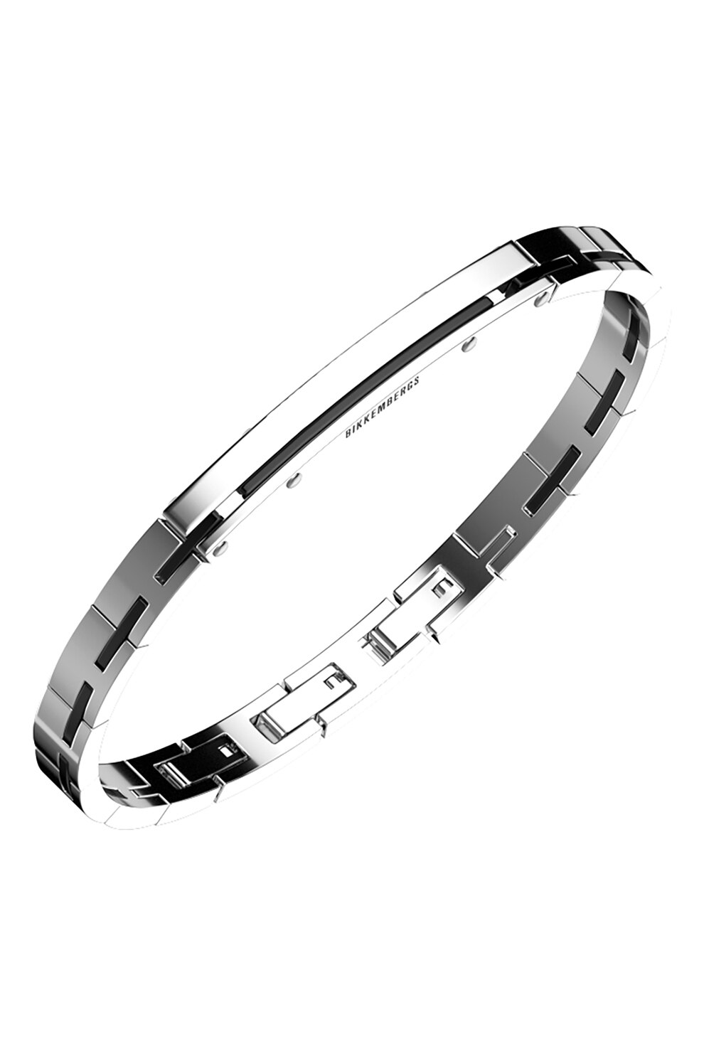 Bikkembergs, Bratara de otel inoxidabil 316L, Negru, Argintiu