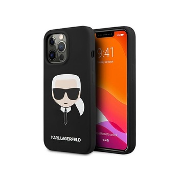 Husa Spate Karl Lagerfeld Compatibila Cu iPhone 13 Pro Max, Colectia Silicone Karl Head, Negru - 9027728 Husa Spate Karl Lagerfeld Compatibila Cu iPhone 13 Pro Max, Colectia Silicone Karl Head, Negru - 9027728