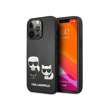 Husa Spate Karl Lagerfeld Compatibila Cu iPhone 13 Pro Max, Colectia Ikonik Karl Si Choupette, Piele, Negru - 9027247 Husa Spate Karl Lagerfeld Compatibila Cu iPhone 13 Pro Max, Colectia Ikonik Karl Si Choupette, Piele, Negru - 9027247