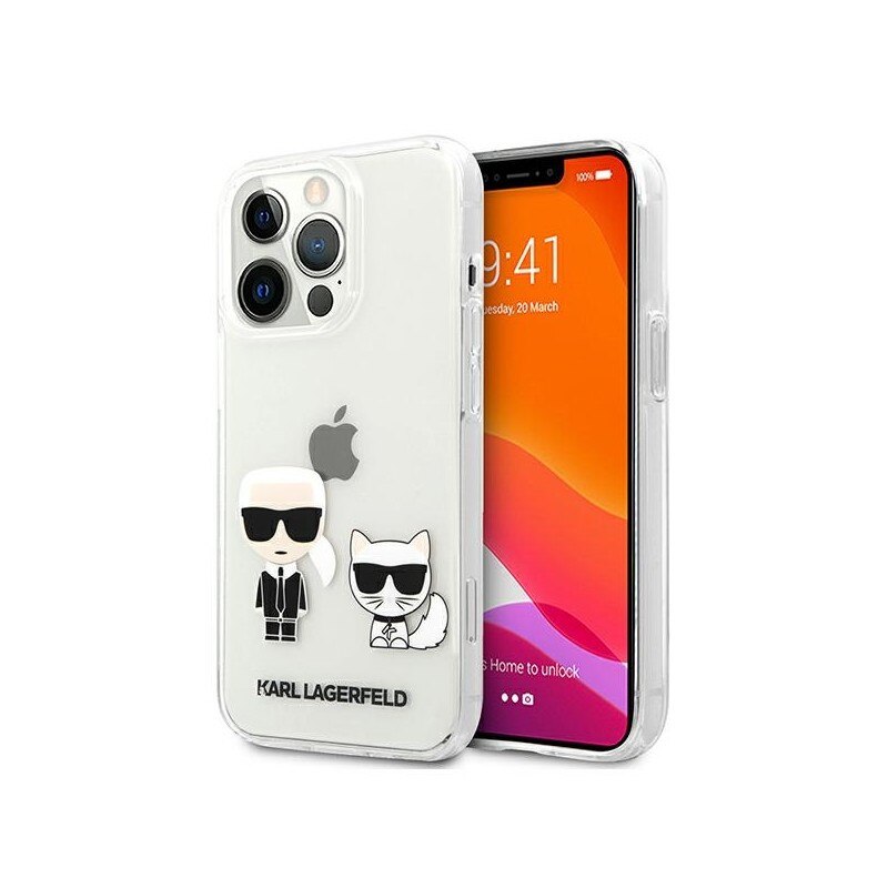 Husa Spate Karl Lagerfeld Compatibila Cu iPhone 13 Pro, Colectia Karl Si Choupette, Transparenta - 9027391