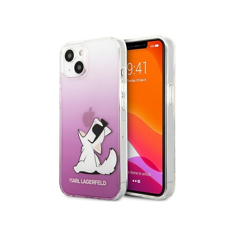 Husa Spate Karl Lagerfeld Compatibila Cu iPhone 13 Mini, Colectia Choupette Fun, Roz - 9029098