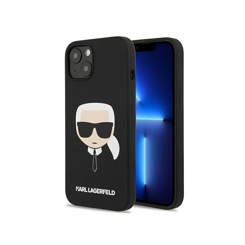 Husa Spate Karl Lagerfeld Compatibila Cu iPhone 13, Colectia Silicone Karl Head, Negru - 9027704