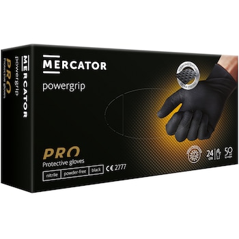 Manusi unica folosinta Negre texturate Powergrip, masura M, cutie 50 bucati Manusi unica folosinta Negre texturate Powergrip, masura M, cutie 50 bucati