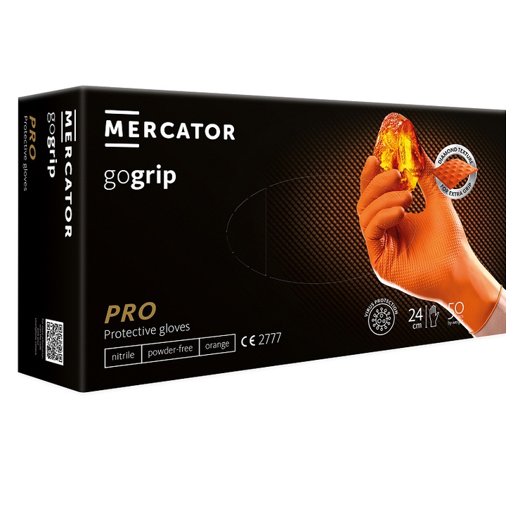Manusi unica folosinta Portocalii texturate Gogrip, masura XXL, cutie 50 bucati