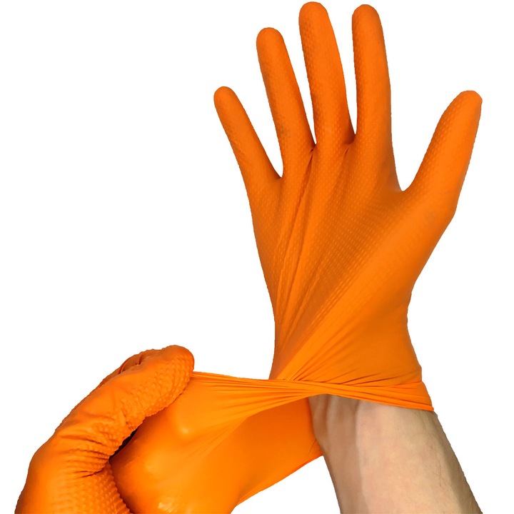 Gogrip narancssárga textúrájú kesztyű, XXL-es méretű, 50 darabos dobozban