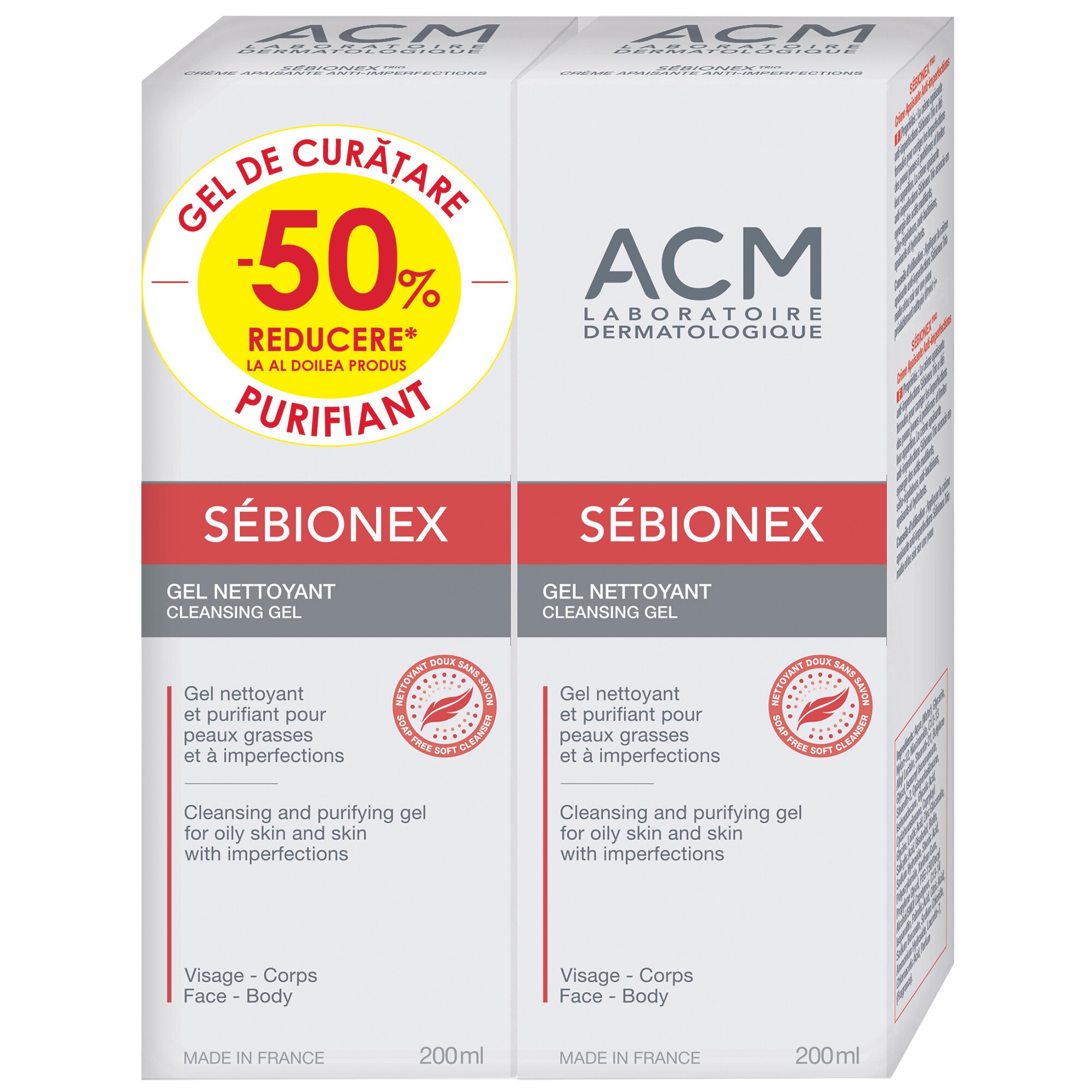 Pachet Promo: 2 x ACM Sebionex gel de curatare, 200 ml