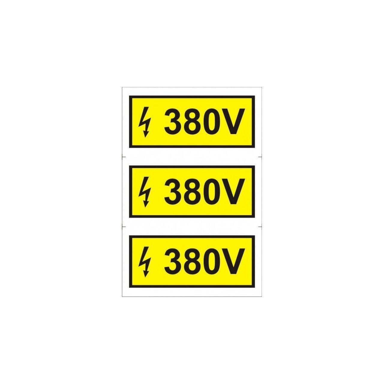 Indicator Autocolant 380 V (3 etichete pe coala) dimensiune 148 x 210mm ...