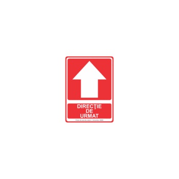 Directie de urmat (sus) - Indicator PSI S8008, 140x200mm, Autocolant PVC Directie de urmat (sus) - Indicator PSI S8008, 140x200mm, Autocolant PVC