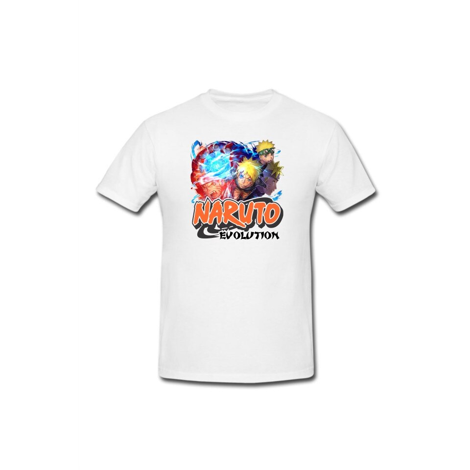 Tricou bumbac copii Naruto Evolution, Alb